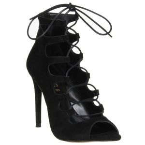 black stiletto heels